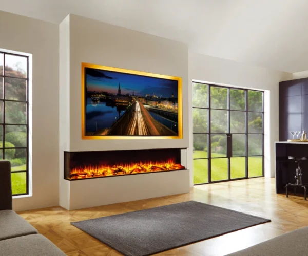 Why include an electric fire into your mediawall?